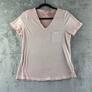 H&M LOGG Shirt Women's S Pink V-Neck